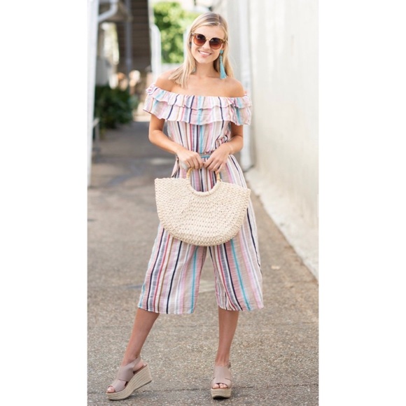 Off the Shoulder Jumpsuit - Picture 1 of 4